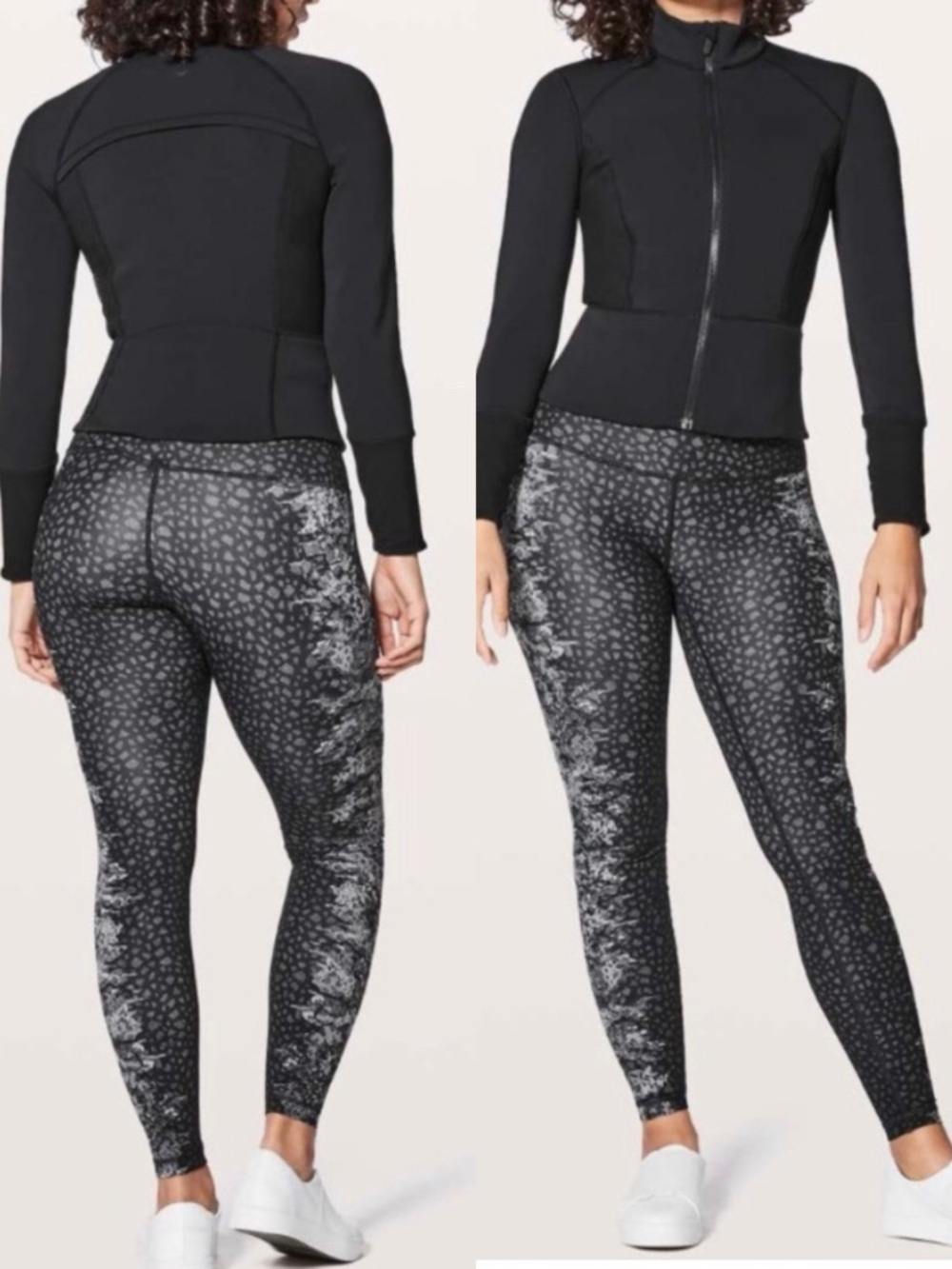 LULULEMON Wunder Under High-Rise Tight 28" Overlace Ice Grey Black - 8